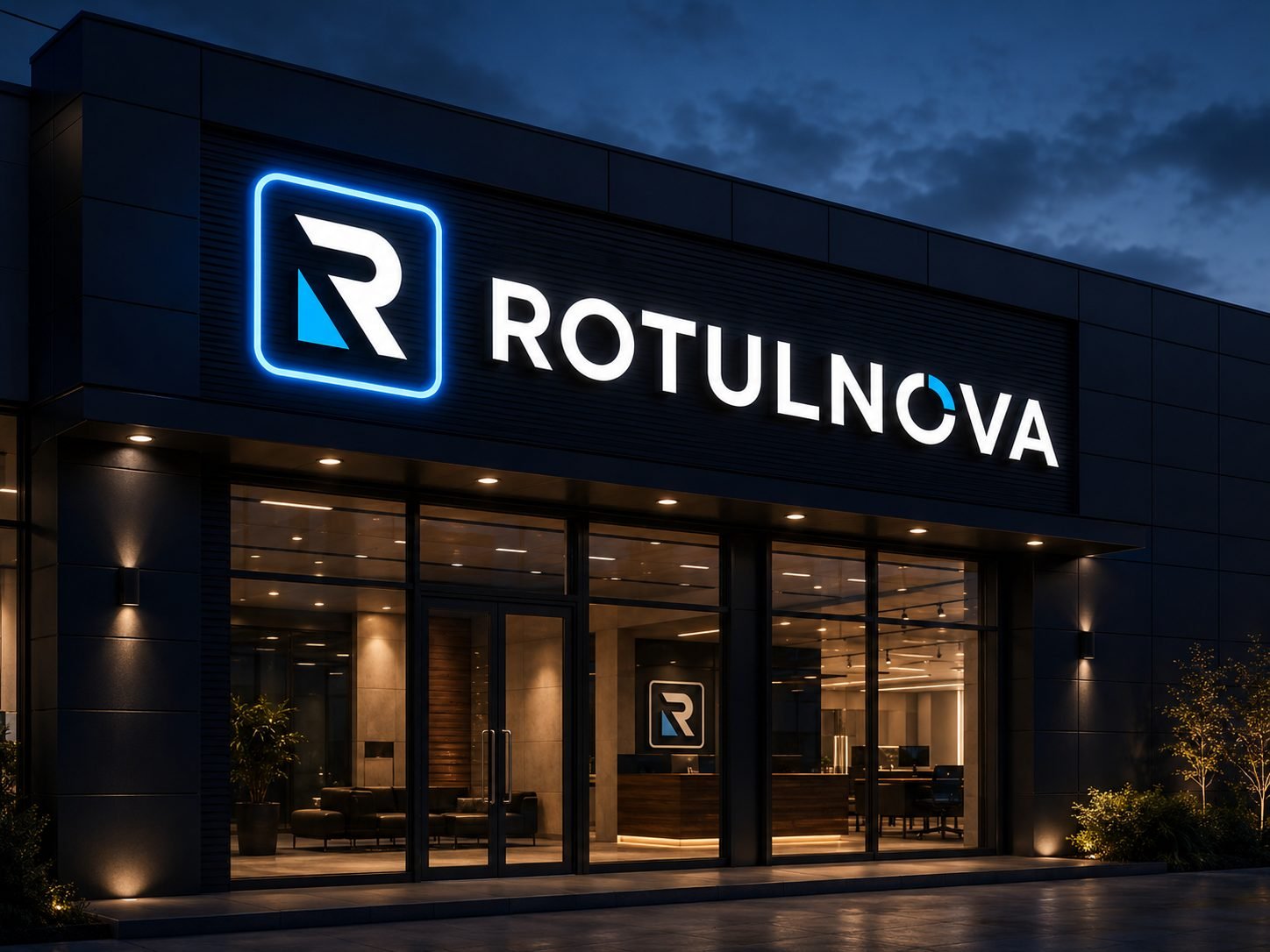 Rotulación interior para recepción — letras corpóreas NovaDent
