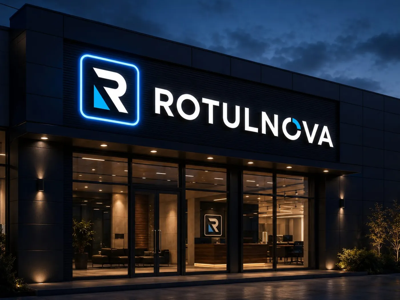 Rotulación interior para recepción — letras corpóreas NovaDent